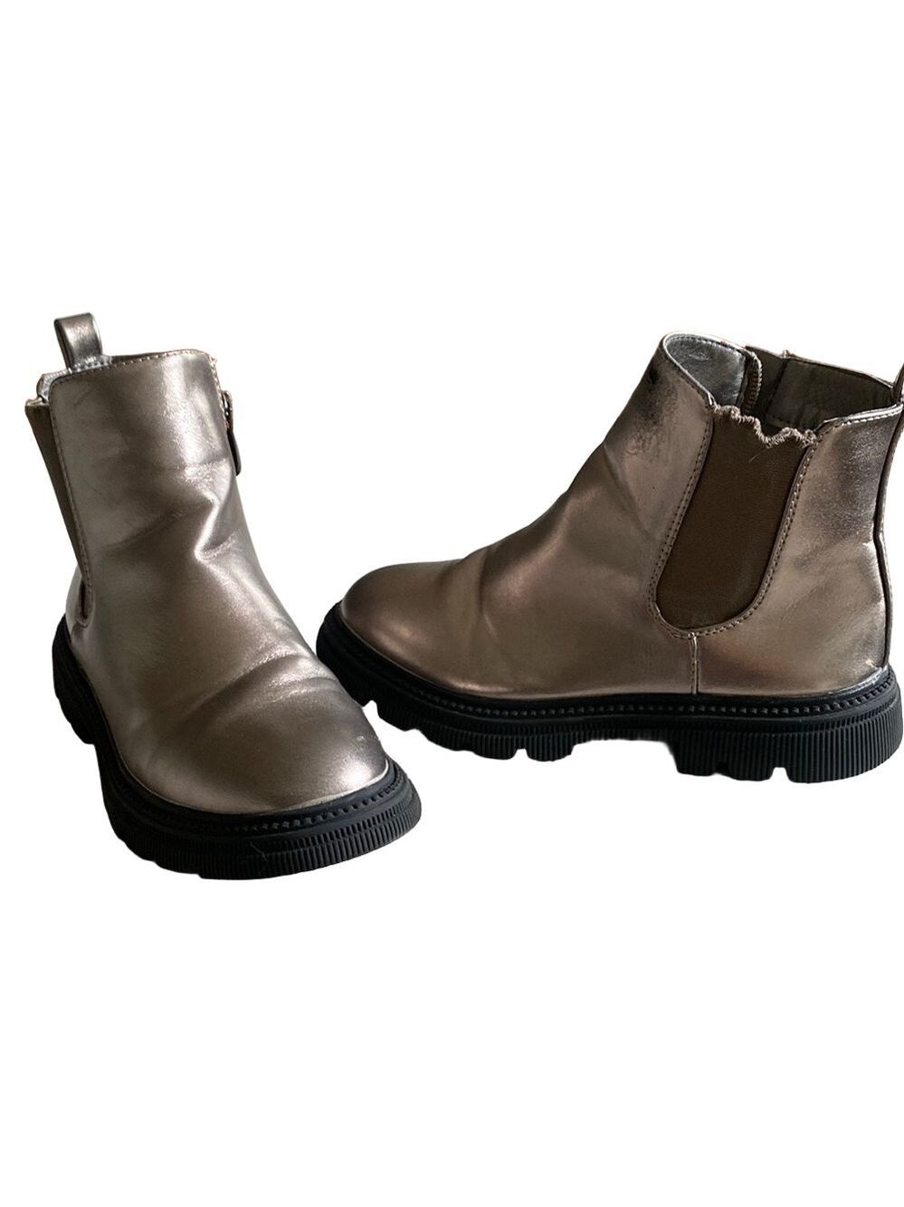 Tahari Girls Metallic Ankle Boots Side Zip Fashion Boots Size 2